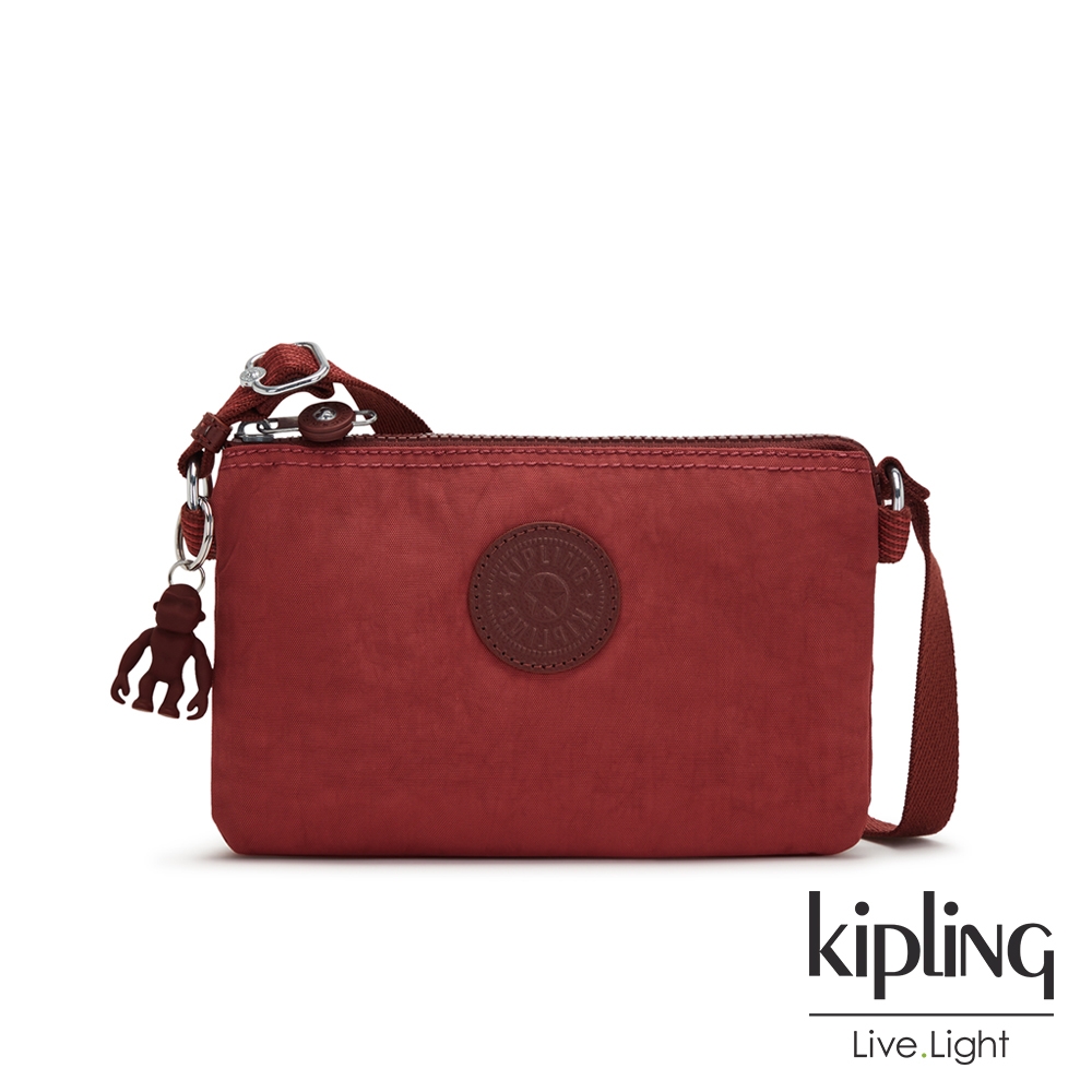 Kipling 微醺感胭脂紅三夾層配件包-CREATIVITY XB