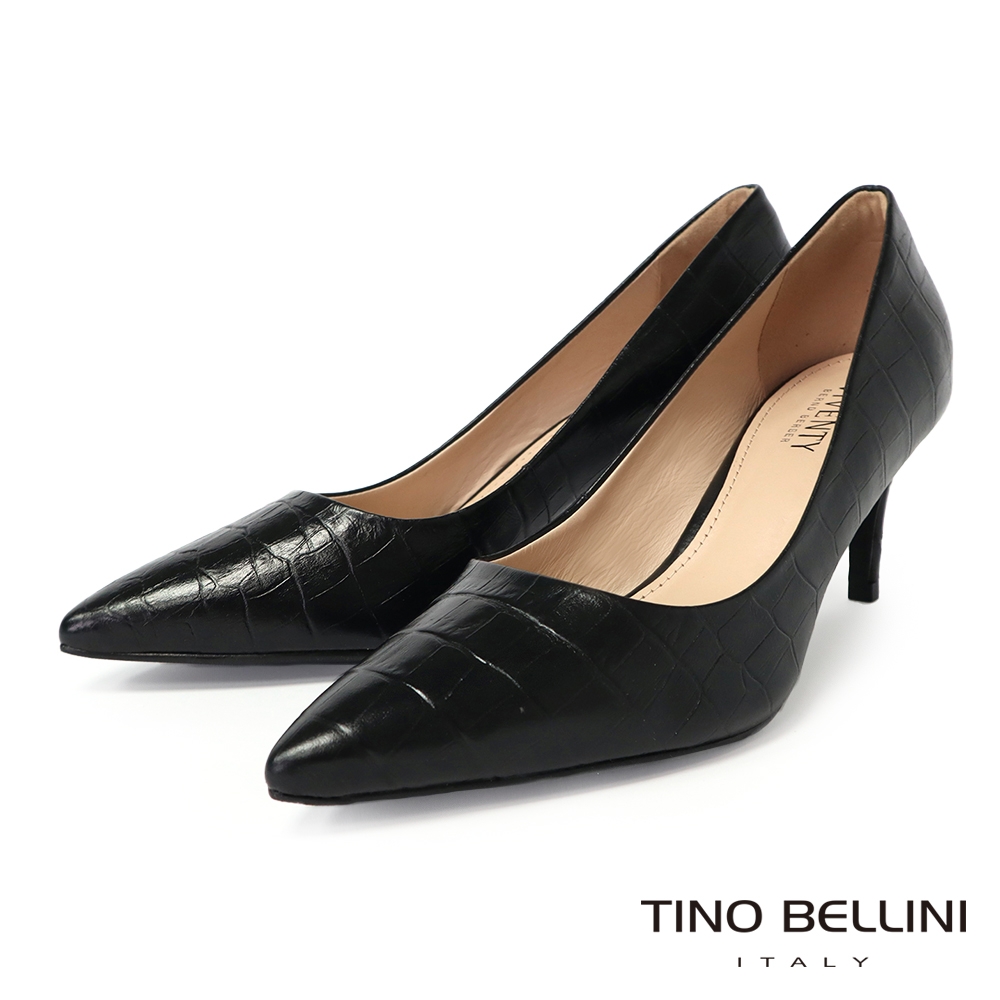 Tino Bellini 巴西進口石紋尖頭高跟鞋FWDV025-1(黑色)