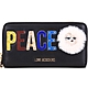 LOVE MOSCHINO PEACE 展示品 黑色字母鉚釘拼貼拉鍊長夾(內夾層拉鍊破皮) product thumbnail 1