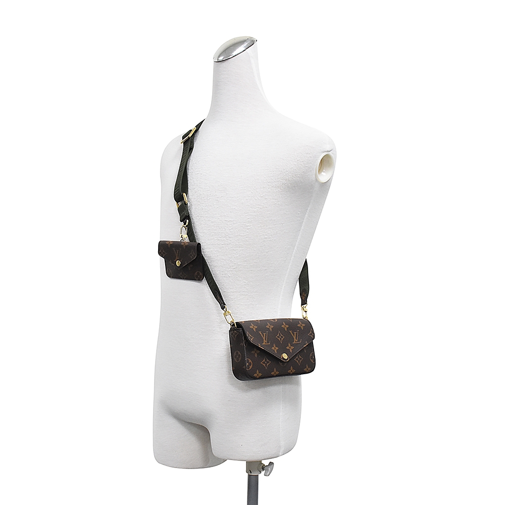 LOUIS VUITTON LV GHW Felicie Strap & Go Shoulder Bag M80091 Monogram  Brown