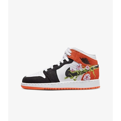 NIKE AIR JORDAN 1 MID SE (GS)大童男女 運動休閒鞋-黑白橘-DQ8390100