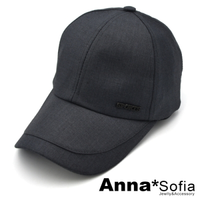 AnnaSofia 立體SPORT標 防曬遮陽嘻哈棒球帽老帽(黑灰系)