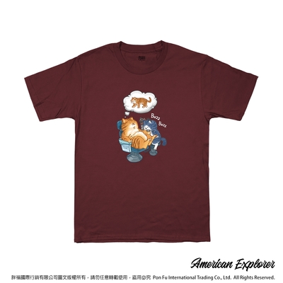 American Explorer 美國探險家 印花T恤(客製商品無法退換) 圓領 美國棉 T-Shirt 獨家設計款 棉質 短袖 -貓假虎威