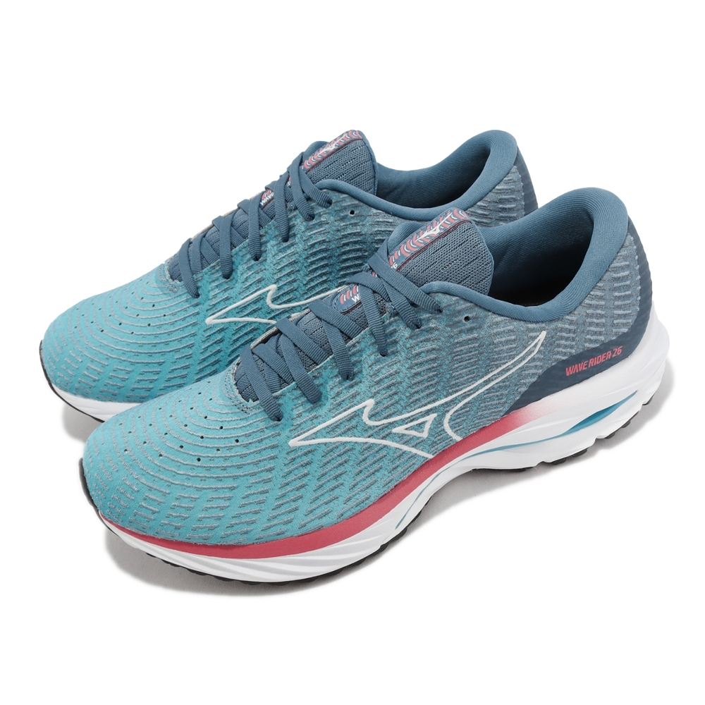 Mizuno 慢跑鞋 Wave Rider 26 SSW 男鞋 藍 灰 超寬楦 避震 ENERZY中底 美津濃 J1GC2276-51