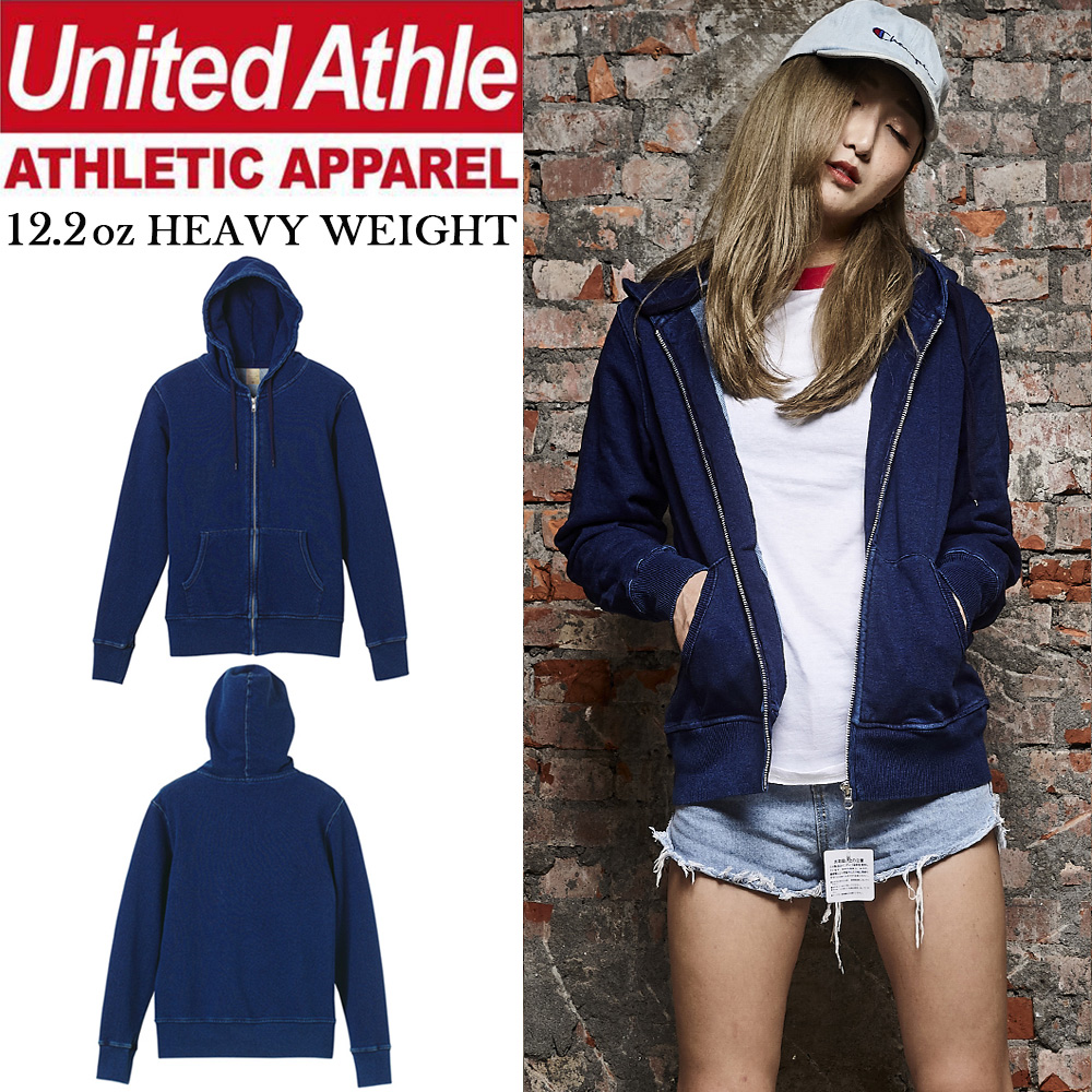 日本United Athle丹寧連帽外套 重磅denim UA情侶