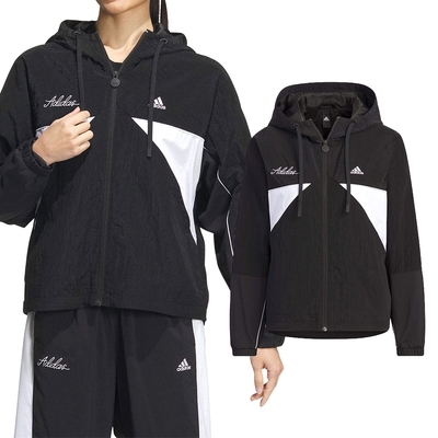 Adidas RCO WV JKT2 女款 黑白色 防風 運動 休閒 短版 連帽 外套 IP0753