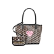 Goyard 愛心印花logo雙面購物包-迷你(黑) product thumbnail 1