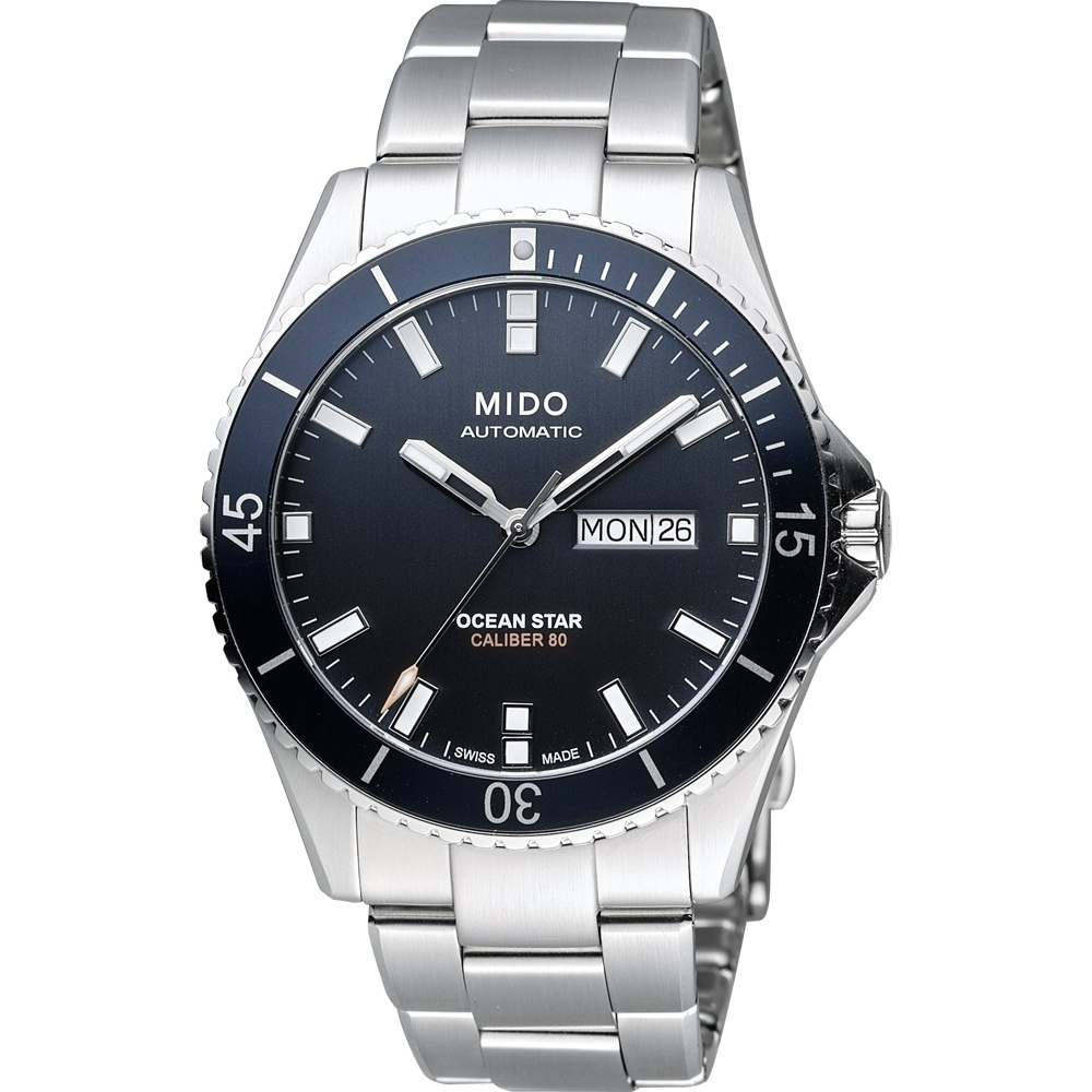 MIDO 美度 官方授權 Ocean Star Caliber 80 200米潛水機械錶 迎春好禮-42mm M0264301105100