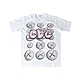 COMME DES GARCONS X KAWS 聯名款印花LOGO純棉短T(粉字/白) product thumbnail 1