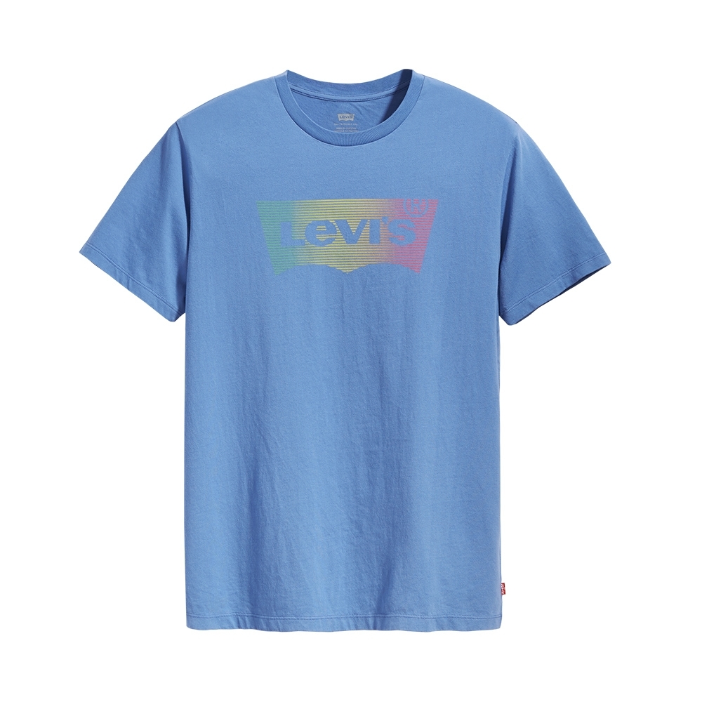 Levis 男款 短袖T恤 翻玩夏日Logo T 高密度膠印彩虹線條Logo
