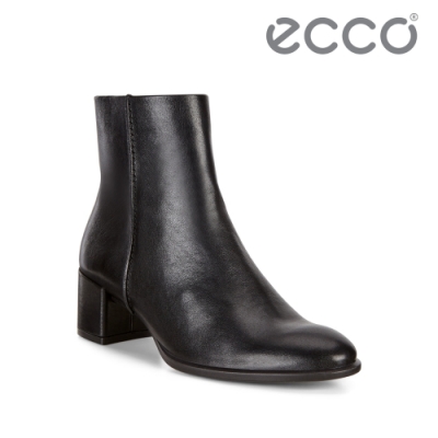 ECCO SHAPE 35 BLOCK 風格舒適牛皮方跟短靴 女-黑