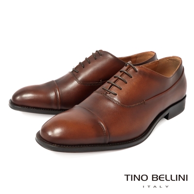 Tino Bellini 時尚型男擦色綁帶紳士鞋HM2T037-9(咖啡色)