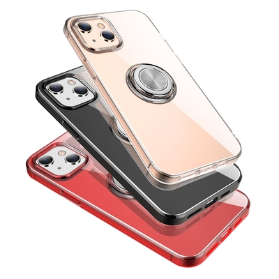 iPhone 13 mini TPU 透明 指環支架 手機保護殼 透黑款 iPhone13mini手機殼 13mini保護殼 防摔殼