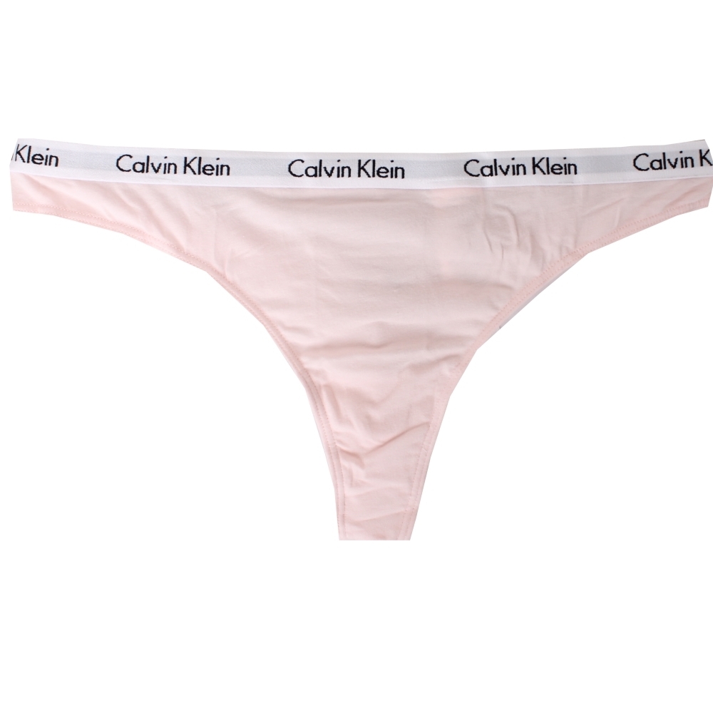 【Calvin Klein】Calvin Klein ck經典撞色棉質女丁字內褲(白x粉)