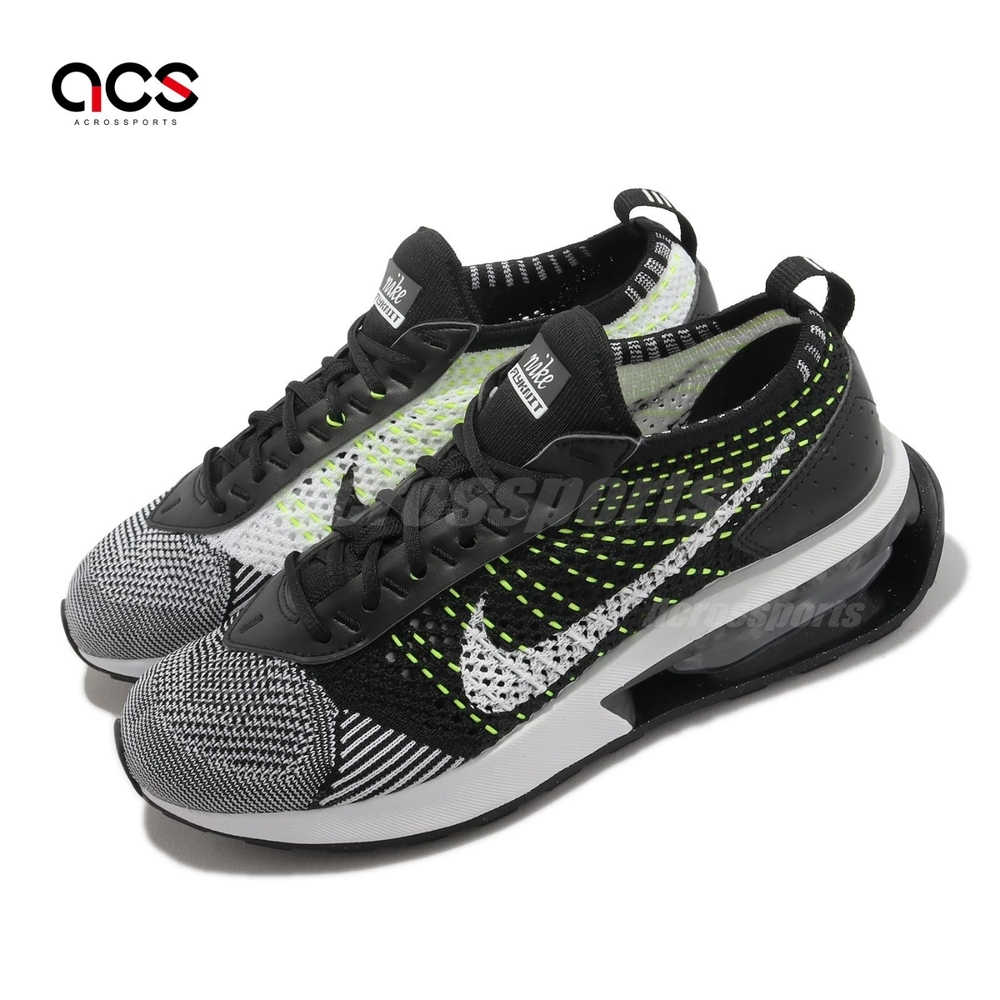 Nike 慢跑鞋Wmns Air Max Flyknit Racer 女鞋黑綠針織氣墊運動鞋DM9073