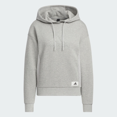 adidas 愛迪達 上衣 女款 長袖上衣 帽T 運動 亞規 LOUNGE HOODY 灰 IP0754 (S2217)