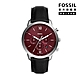 FOSSIL Neutra 醇厚雅仕三眼手錶 黑色皮革錶帶 44 MM FS6016 product thumbnail 1