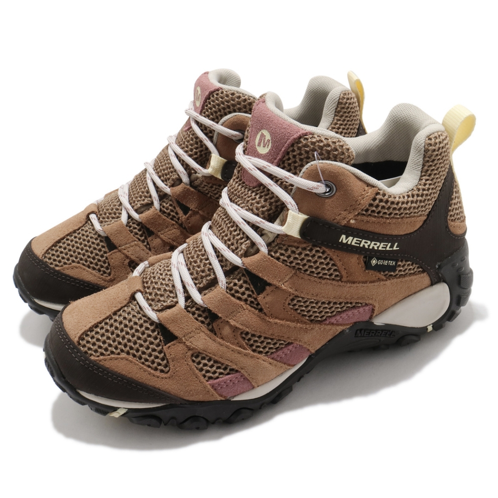 Merrell 戶外鞋 Alverstone Mid GTX 女鞋 登山 越野 耐磨 防水 避震 抗菌防臭 棕 黑 ML035708