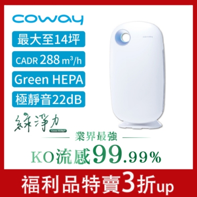 Coway 11-15坪 加護抗敏型空氣清淨機 AP-1009CH 福利品