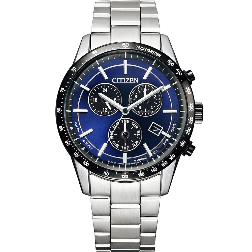 CITIZEN 星辰 極速快車手萬年曆光動能腕錶(BL5496-96L)39.5mm