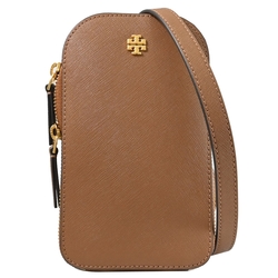 TORY BURCH Emerson 金屬LOGO防刮手提斜背兩用卡片手機包(焦糖棕)