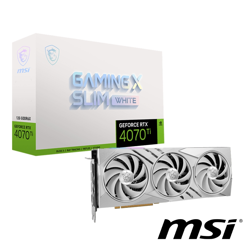 MSI微星GeForce RTX 4070 Ti GAMING X SLIM WHITE 12G 顯示卡| RTX 30