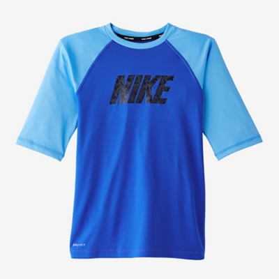 NIKE 男童短袖防曬衣 藍 NESS9711-416