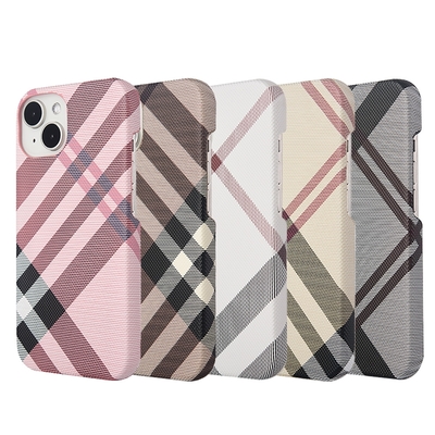 Aguchi 亞古奇 Apple iPhone 14 Pro (6.1吋) 英倫格紋氣質背蓋手機殼/保護殼 獨家限量發行