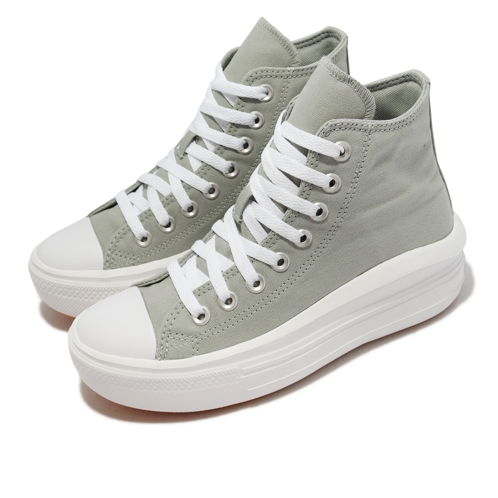 Converse 帆布鞋 Chuck Taylor All Star Move HI 女鞋 灰綠 厚底 增高 休閒鞋 A00562C