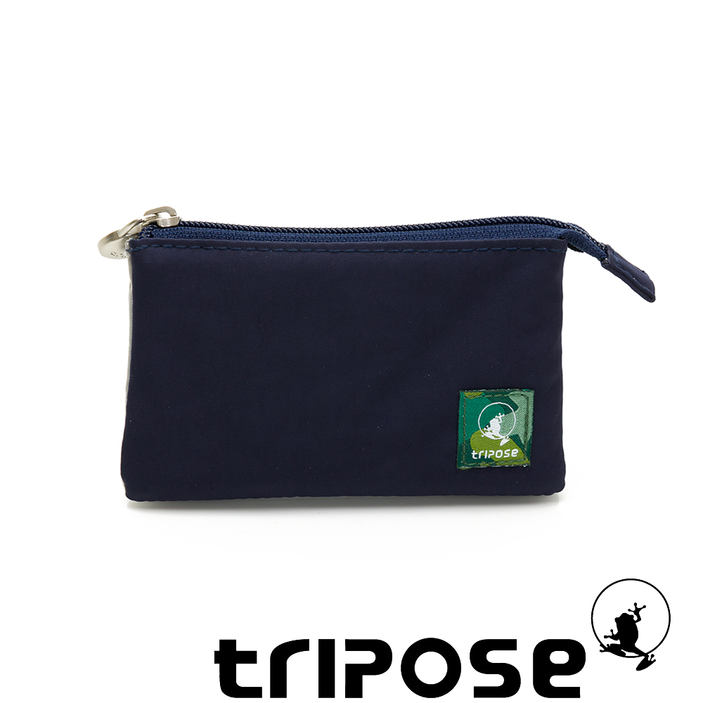 tripose 漫遊系列岩紋簡約微旅萬用零錢包 深藍