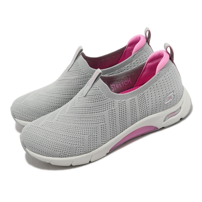 Skechers 懶人鞋 Skech-Air Arch Fit 灰 粉紅 女鞋 緩震 套入式 針織 休閒鞋 104251GYPR