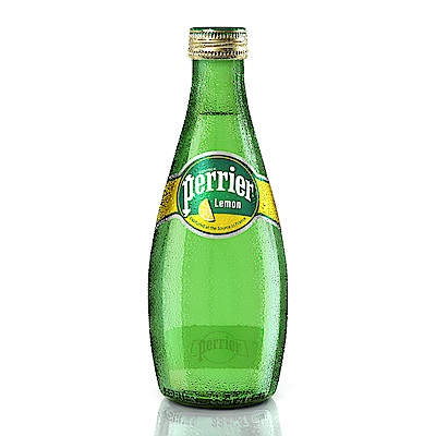 法國Perrier 氣泡天然礦泉水-檸檬口味 玻璃瓶(330mlx24入)