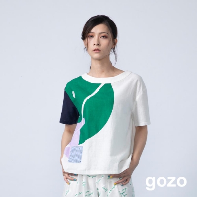 gozo 日系幾何色塊造型上衣(二色)