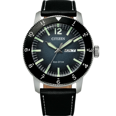 CITIZEN 星辰錶 庫克船長 箱型鏡面 光動能(AW0077-19L)43.5mm