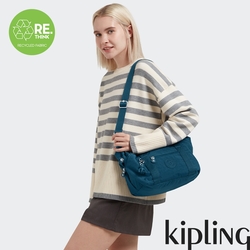 Kipling 石青翡翠綠手提側背包-ART MINI