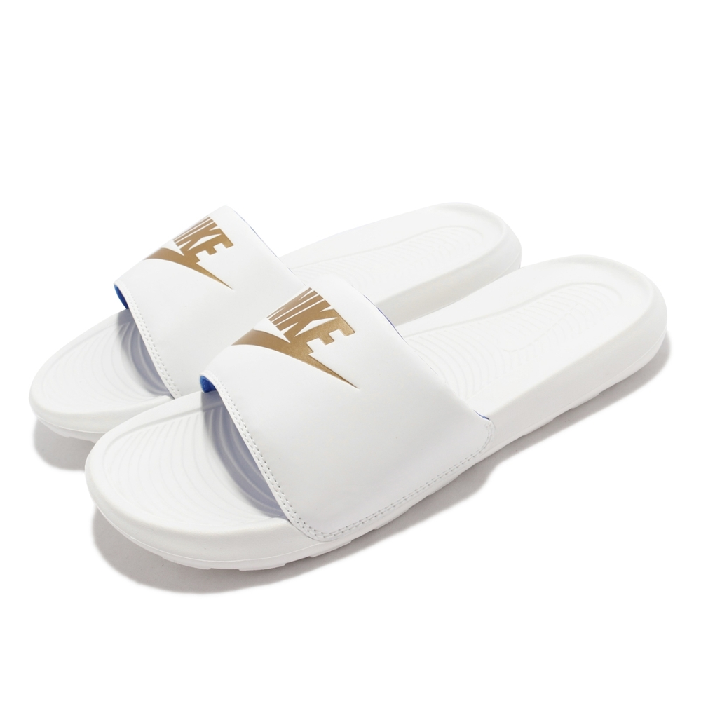 Nike 拖鞋 Victori One Slide 男女鞋 輕便 基本款 套腳 情侶穿搭 舒適 白 金 CN9675-105