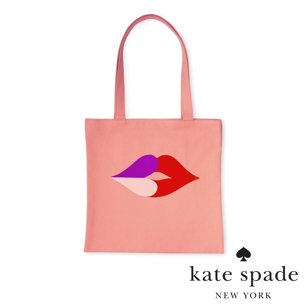 KATE SPADE 唇唇欲動帆布袋 Heart Lips