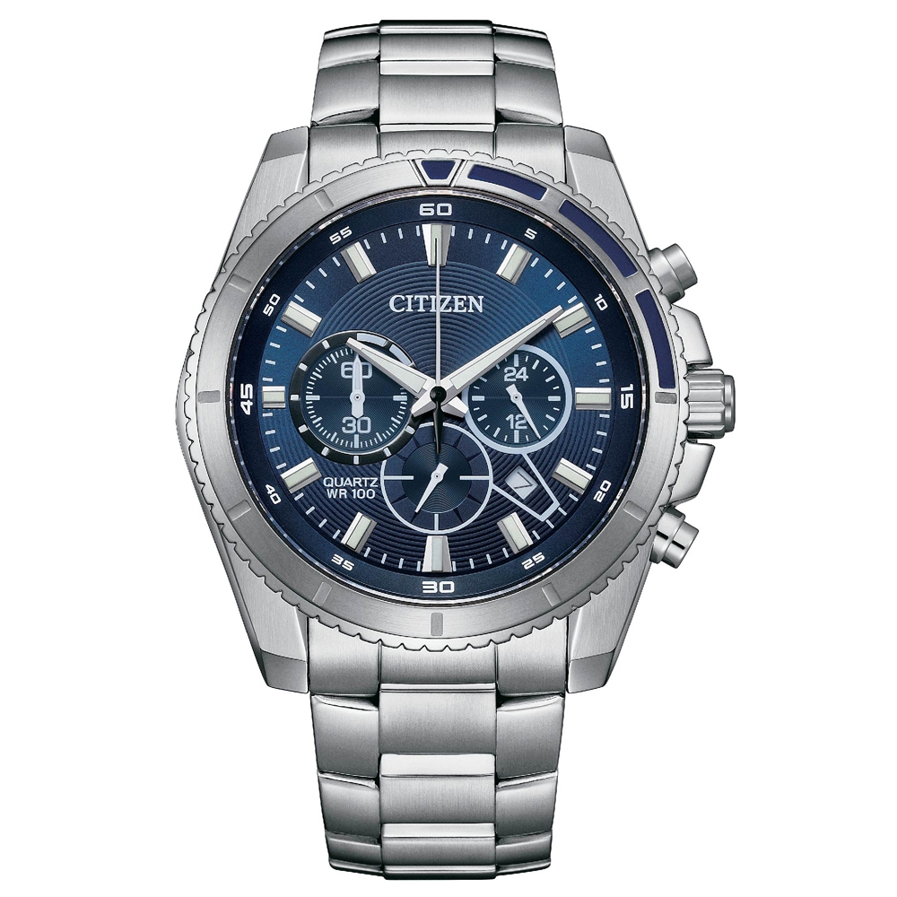 CITIZEN星辰 Chronograph 運動風格計時男錶-AN8201-57L-44mm