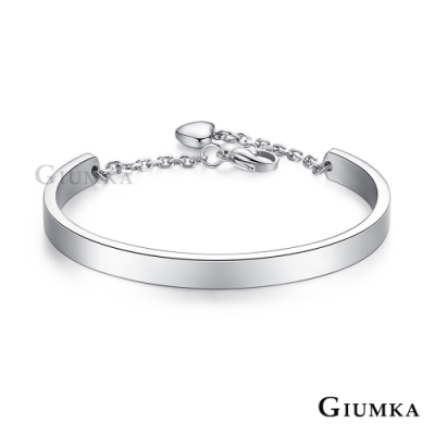 GIUMKA白鋼手環刻字推薦情侶款愛戀開口手鐲 銀色寬版 單個價格