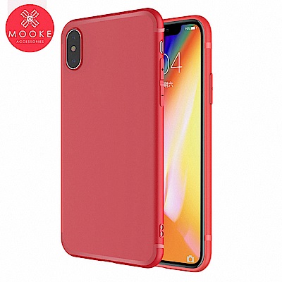 Mooke iPhone X Color TPU保護殼-時尚紅