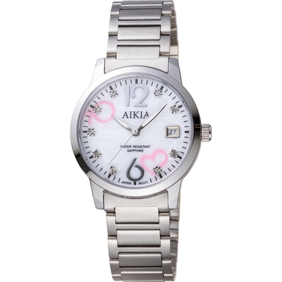 AIKIA 甜心教主大三針時尚腕錶-3A2305WP1D/白33mm