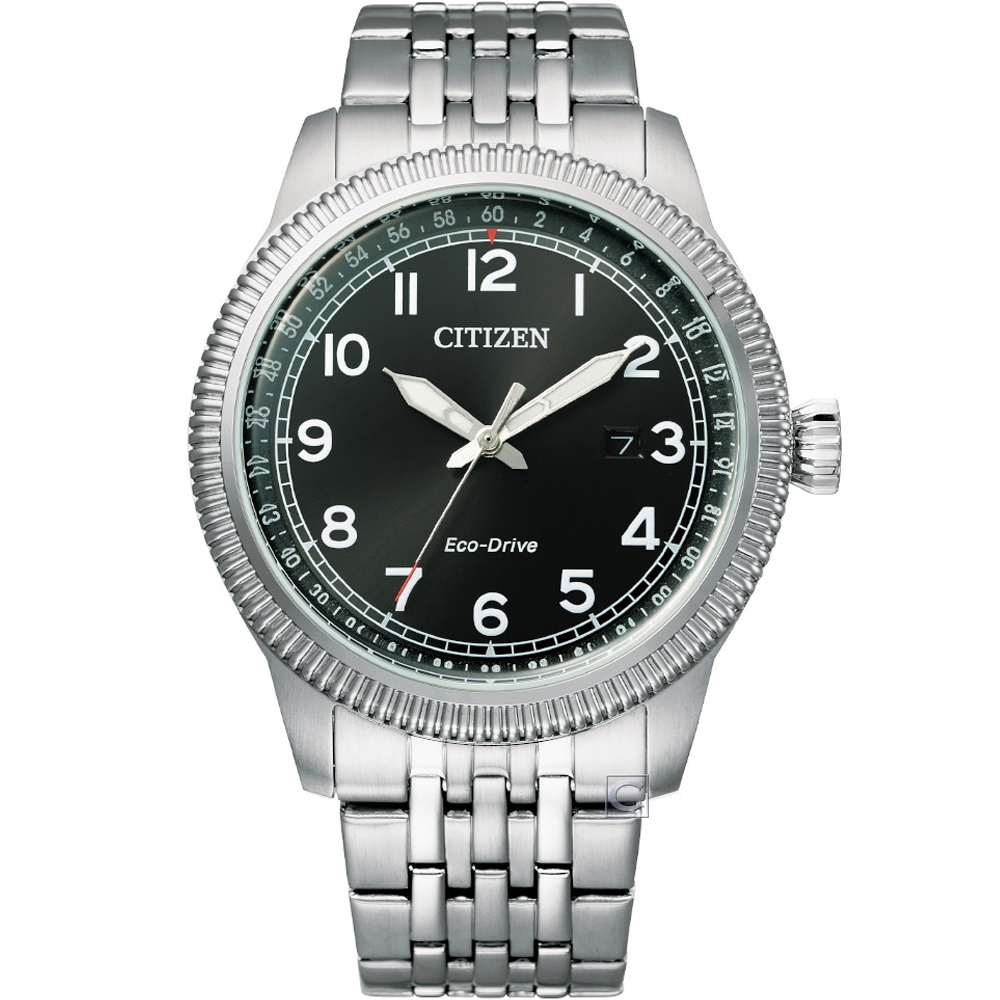 CITIZEN 星辰 GENT'S 經典錢幣紋錶框復古男錶-(BM7480-81E)42.5mm