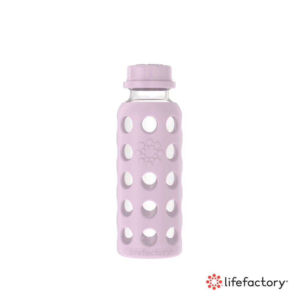 lifefactory 密封蓋玻璃水瓶265ml-淺紫(FLA-265-LPL)