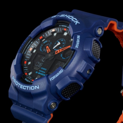 casio G-SHOCK 雙層撞色運動錶(GA-100L-2A)藍| G-SHOCK | Yahoo奇摩