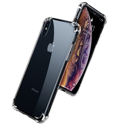 iPhone X XS 四角防摔手機保護殼 X XS手機殼 透明黑