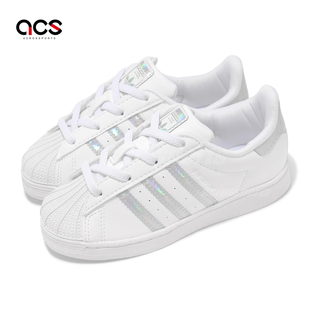 adidas 休閒鞋 Superstar EL I 小童 白 銀 小朋友 皮革 假鞋帶 貝殼頭 愛迪達 IG0259