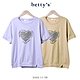 betty’s專櫃款　千鳥格紋愛心塗鴉短袖T-shirt(共二色) product thumbnail 1