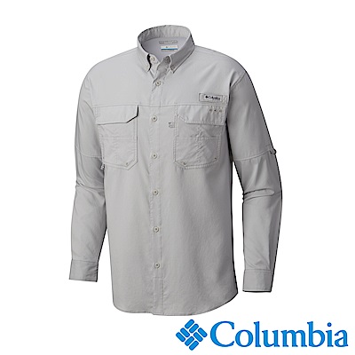 Columbia哥倫比亞 男款-防曬50防潑長袖襯衫-灰色 UFM70460GY
