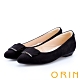 ORIN 優雅OL 絨面方版布飾低跟鞋-黑色 product thumbnail 1