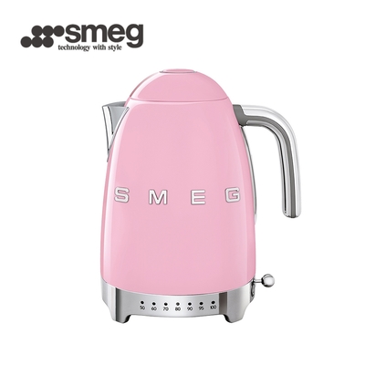 【SMEG】義大利控溫式大容量1.7L電熱水壺-粉紅色_KLF04PKUS